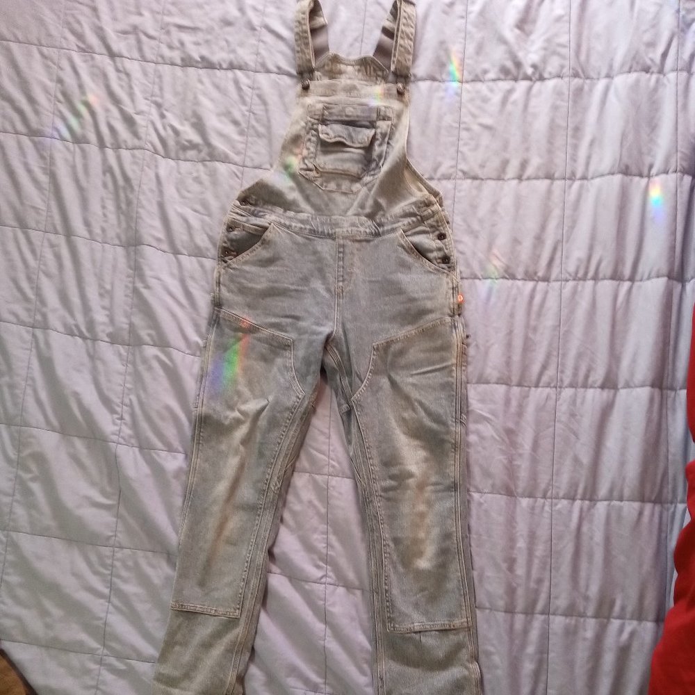 Dovetail Workwear Freshley Overalls in Vintage Indigo Denim